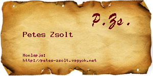 Petes Zsolt névjegykártya